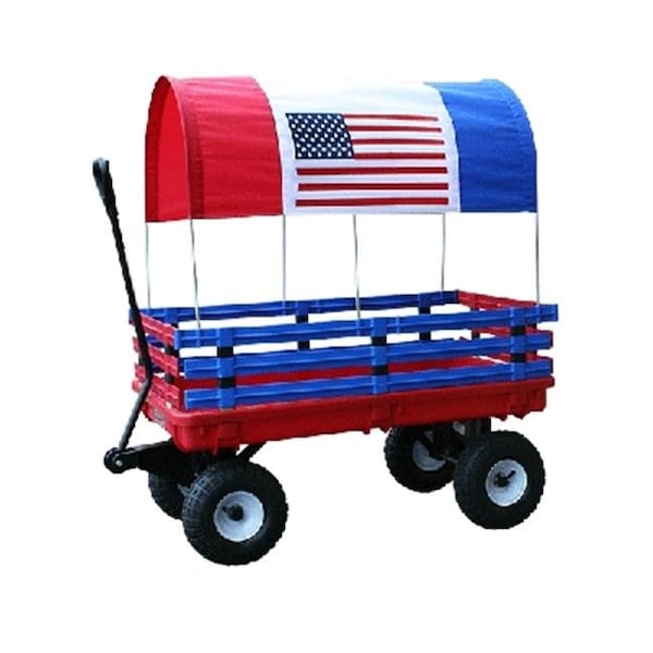Millside Industries Millside Industries 03550-6 20 in. x 38 in. Red Plastic Deck Wagon with 4 in. x 10 in. Tires 03550-6 - main